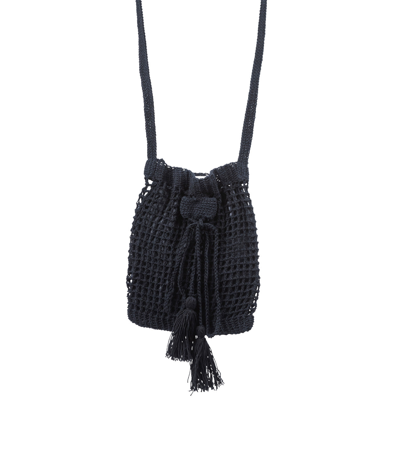 mini-sac crochet noir coton