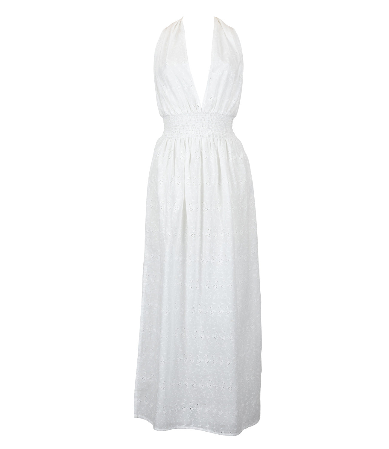 robe longue bohème broderie blanc