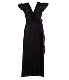 robe longue tokyo broderie coton noir