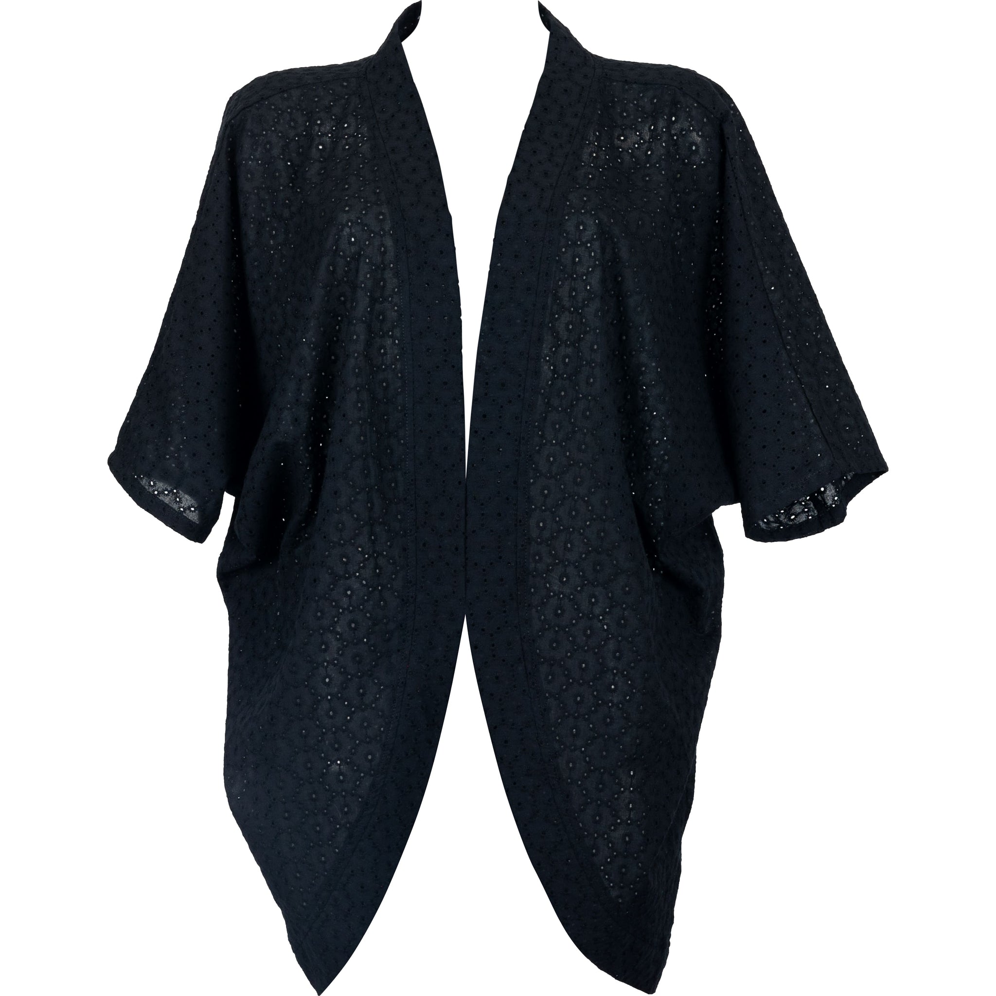 kimono noir en broderie 100% coton Beau comme un Lundi