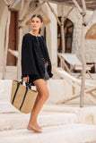 Top Lory broderie noir en coton beau comme un lundi ambiance