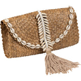 Pochette Salina Shell marron en paille beau comme un lundi